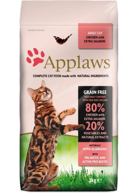 Applaws Adult, Chicken with Extra Salmon - 80% пиле и риба сьомга 400 gr 